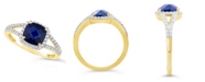 Macy's Created Sapphire (2 ct. t.w.) and Created White Sapphire (1/4 ct. t.w.) Ring in 10k Yellow Gold